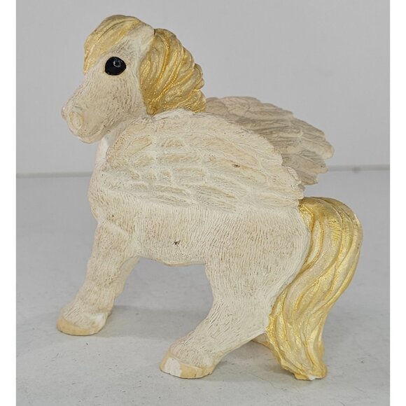 Vintage Stone Critters Pegasus Wings Blue Eyes Winged Horse - Picture 7 of 9